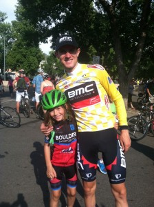 Noah Siegel-Stone with Team BMC and winner of the 2013 USA Pro Cycling Challenge, Tejay Van Garderen.